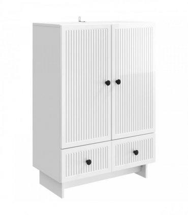 vidaXL Sideboard High Gloss White 66 x 34.5 x 95 cm Engineered Wood — V0672129960
