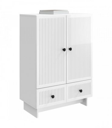 vidaXL Sideboard High Gloss White 66 x 34.5 x 95 cm Engineered Wood — V0672129960