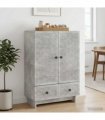 vidaXL Sideboard Concrete Grey 66 x 34.5 x 95 cm Engineered Wood — V0672129962