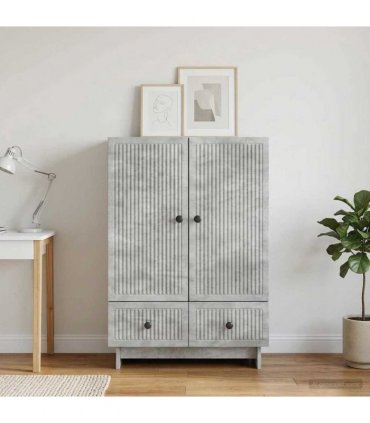 vidaXL Sideboard Concrete Grey 66 x 34.5 x 95 cm Engineered Wood — V0672129962