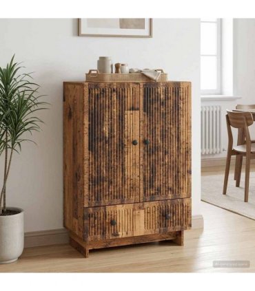 vidaXL Sideboard Old Wood 66 x 34.5 x 95 cm Engineered Wood — V0672129964
