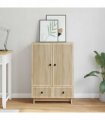 vidaXL Sideboard Sonoma Oak 66 x 34.5 x 95 cm Engineered Wood — V0672129965
