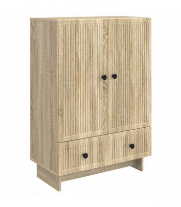 vidaXL Sideboard Sonoma Oak 66 x 34.5 x 95 cm Engineered Wood — V0672129965