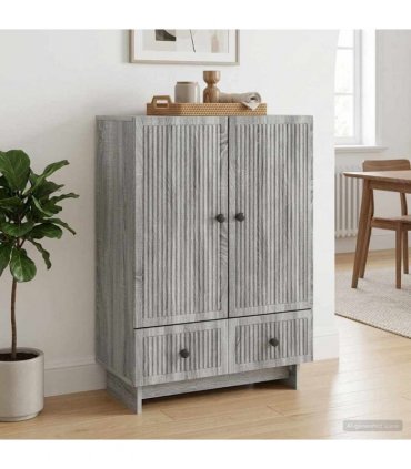 vidaXL Sideboard Grey Sonoma 66 x 34.5 x 95 cm Engineered Wood — V0672129966