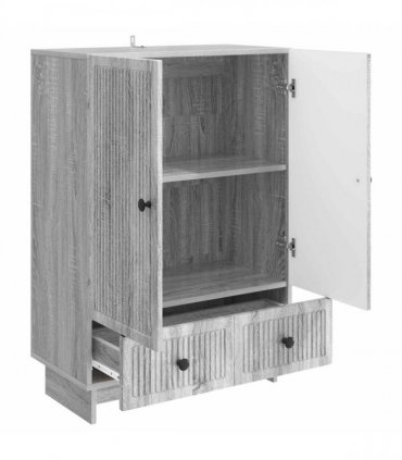 vidaXL Sideboard Grey Sonoma 66 x 34.5 x 95 cm Engineered Wood — V0672129966