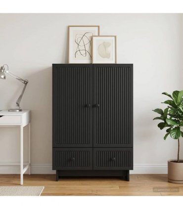 vidaXL Sideboard Black 66 x 34.5 x 95 cm Engineered Wood