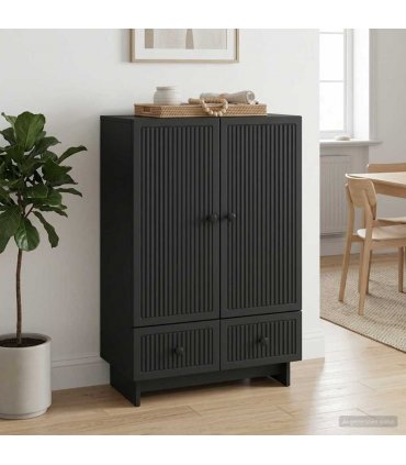 vidaXL Sideboard Black 66 x 34.5 x 95 cm Engineered Wood