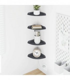 vidaXL Floating Shelf with Shelf 4 pcs Anthracite 15 x 15 x 2 cm — Size: 15 cm