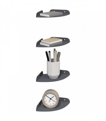 vidaXL Floating Shelf with Shelf 4 pcs Anthracite 15 x 15 x 2 cm — Size: 15 cm