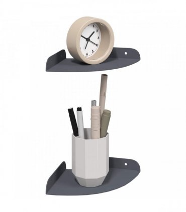 vidaXL Floating Shelf with Shelf 2 pcs Anthracite 15 x 15 x 2 cm — Size: 15 cm