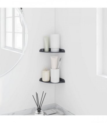 vidaXL Floating Shelf with Shelf 2 pcs Anthracite 15 x 15 x 2 cm — Size: 15 cm