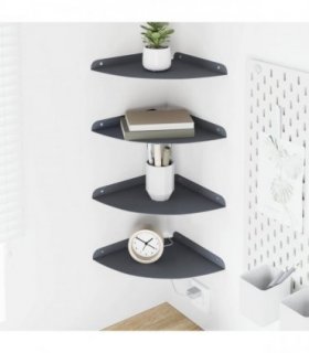 vidaXL Floating Shelf with Shelf 4 pcs Anthracite 24 x 24 x 2.3 cm — Size: 24 cm