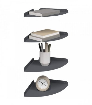 vidaXL Floating Shelf with Shelf 4 pcs Anthracite 24 x 24 x 2.3 cm — Size: 24 cm