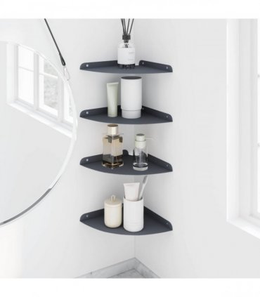 vidaXL Floating Shelf with Shelf 4 pcs Anthracite 24 x 24 x 2.3 cm — Size: 24 cm