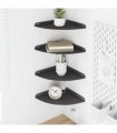 vidaXL Floating Shelf with Shelf 4 pcs Black 24 x 24 x 2 cm — Size: 24 cm