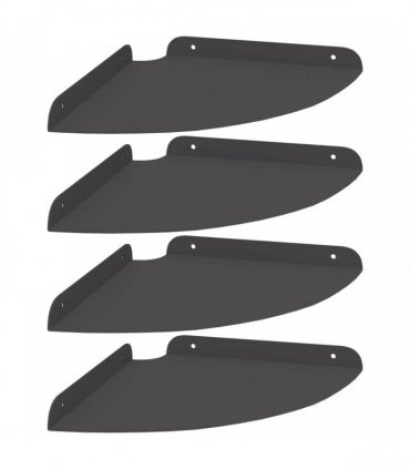 vidaXL Floating Shelf with Shelf 4 pcs Black 24 x 24 x 2 cm — Size: 24 cm