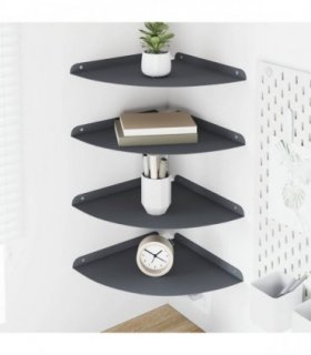 vidaXL Floating Shelf with Shelf 4 pcs Anthracite 30 x 30 x 2 cm — Size: 30 cm