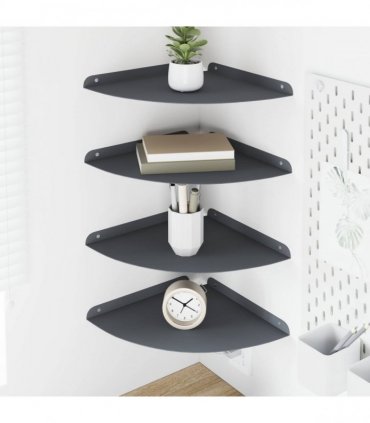 vidaXL Floating Shelf with Shelf 4 pcs Anthracite 30 x 30 x 2 cm — Size: 30 cm