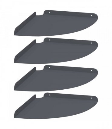 vidaXL Floating Shelf with Shelf 4 pcs Anthracite 30 x 30 x 2 cm — Size: 30 cm