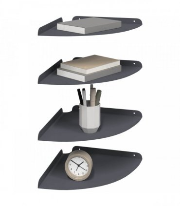 vidaXL Floating Shelf with Shelf 4 pcs Anthracite 30 x 30 x 2 cm — Size: 30 cm