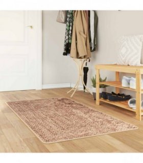 vidaXL Rug Runner MARSA Yellow 80 x 200 cm Polyester and PVC — Colour: Brown