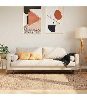 vidaXL Rug Runner MARSA Yellow 120 x 170 cm Polyester and PVC — Colour: Brown