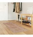 vidaXL Rug Runner MARSA White 50 x 150 cm Polyester and PVC — Colour: Beige and gold