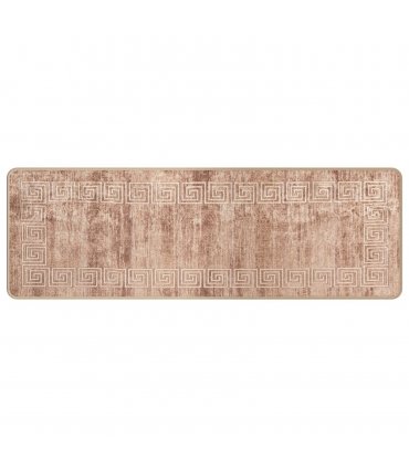 vidaXL Rug Runner MARSA White 50 x 150 cm Polyester and PVC — Colour: Beige and gold
