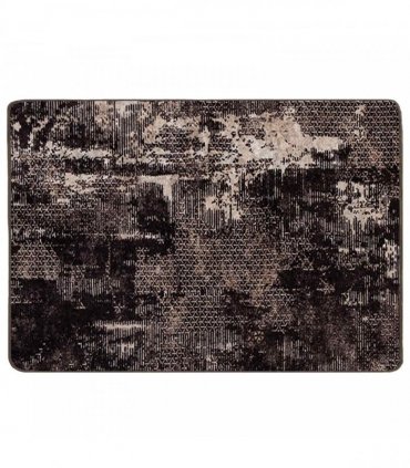 vidaXL Rug Runner MARSA Black 100 x 150 cm Polyester and PVC — Colour: Black and white