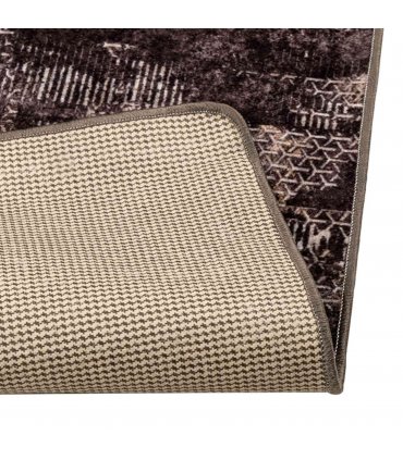 vidaXL Rug Runner MARSA Black 100 x 150 cm Polyester and PVC — Colour: Black and white