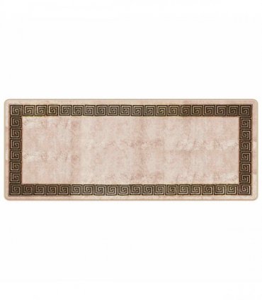 vidaXL Rug Runner MARSA Black 80 x 200 cm Polyester and PVC — Colour: Beige and black