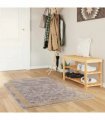 vidaXL Rug Runner MARSA Grey 80 x 200 cm Polyester and PVC — Colour: Grey and gold
