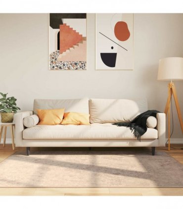 vidaXL Rug Runner MARSA Beige 120 x 170 cm Polyester and PVC