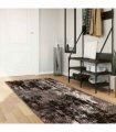 vidaXL Rug Runner MARSA Black 80 x 250 cm Polyester and PVC — Colour: Black and white