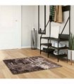 vidaXL Rug Runner MARSA Black 100 x 100 cm Polyester and PVC — Colour: Black and white