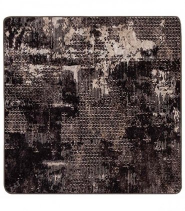 vidaXL Rug Runner MARSA Black 100 x 100 cm Polyester and PVC — Colour: Black and white