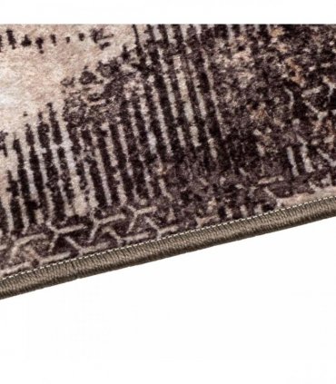 vidaXL Rug Runner MARSA Black 100 x 100 cm Polyester and PVC — Colour: Black and white