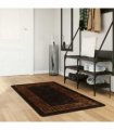 vidaXL Rug Runner MARSA Black 100 x 150 cm Polyester and PVC