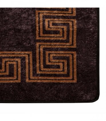 vidaXL Rug Runner MARSA Black 100 x 150 cm Polyester and PVC