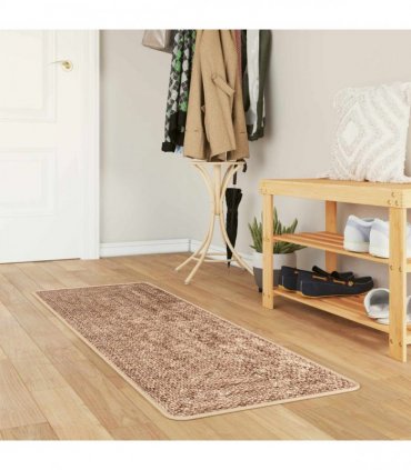 vidaXL Rug Runner MARSA Yellow 50 x 100 cm Polyester and PVC — Colour: Brown