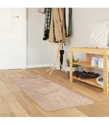 vidaXL Rug Runner MARSA Sand 50 x 200 cm Polyester and PVC