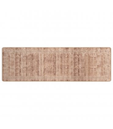 vidaXL Rug Runner MARSA White 80 x 400 cm Polyester and PVC — Colour: Beige and gold