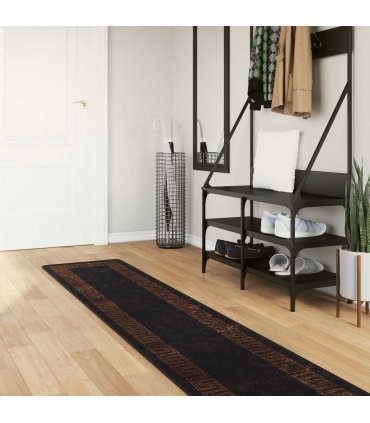 vidaXL Rug Runner MARSA Black 50 x 250 cm Polyester and PVC
