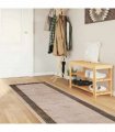 vidaXL Rug Runner MARSA Black 100 x 400 cm Polyester and PVC — Colour: Beige and black