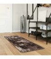 vidaXL Rug Runner MARSA Black 50 x 150 cm Polyester and PVC — Colour: Black and white