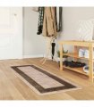 vidaXL Rug Runner MARSA Black 50 x 200 cm Polyester and PVC — Colour: Beige and black