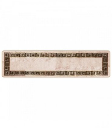vidaXL Rug Runner MARSA Black 50 x 200 cm Polyester and PVC — Colour: Beige and black