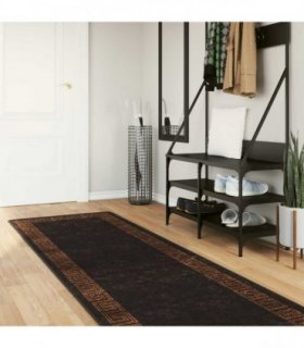 vidaXL Rug Runner MARSA Black 100 x 400 cm Polyester and PVC