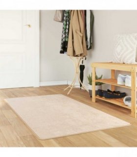 vidaXL Rug Runner MARSA Cream 100 x 350 cm Polyester and PVC