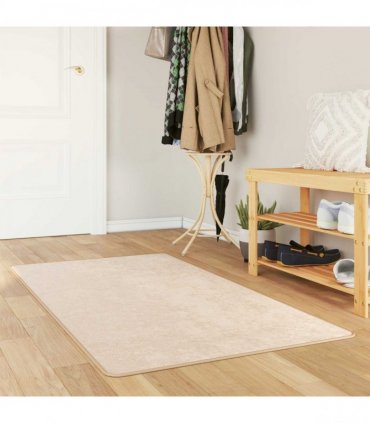 vidaXL Rug Runner MARSA Cream 100 x 350 cm Polyester and PVC